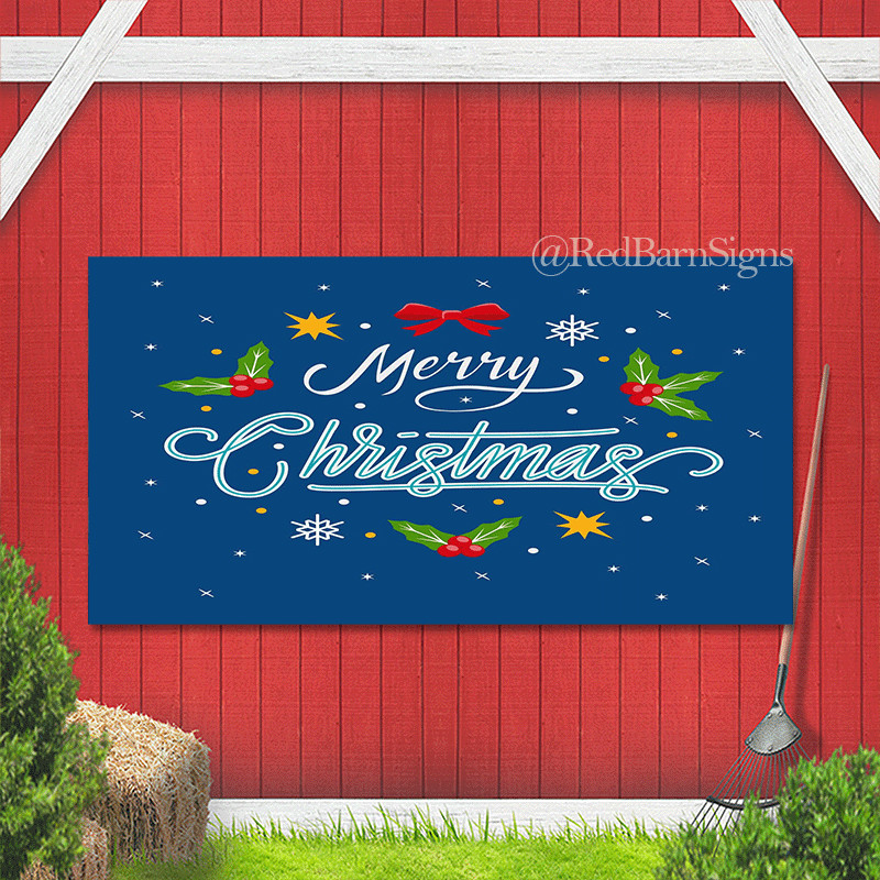 Retro merry Christmas banner