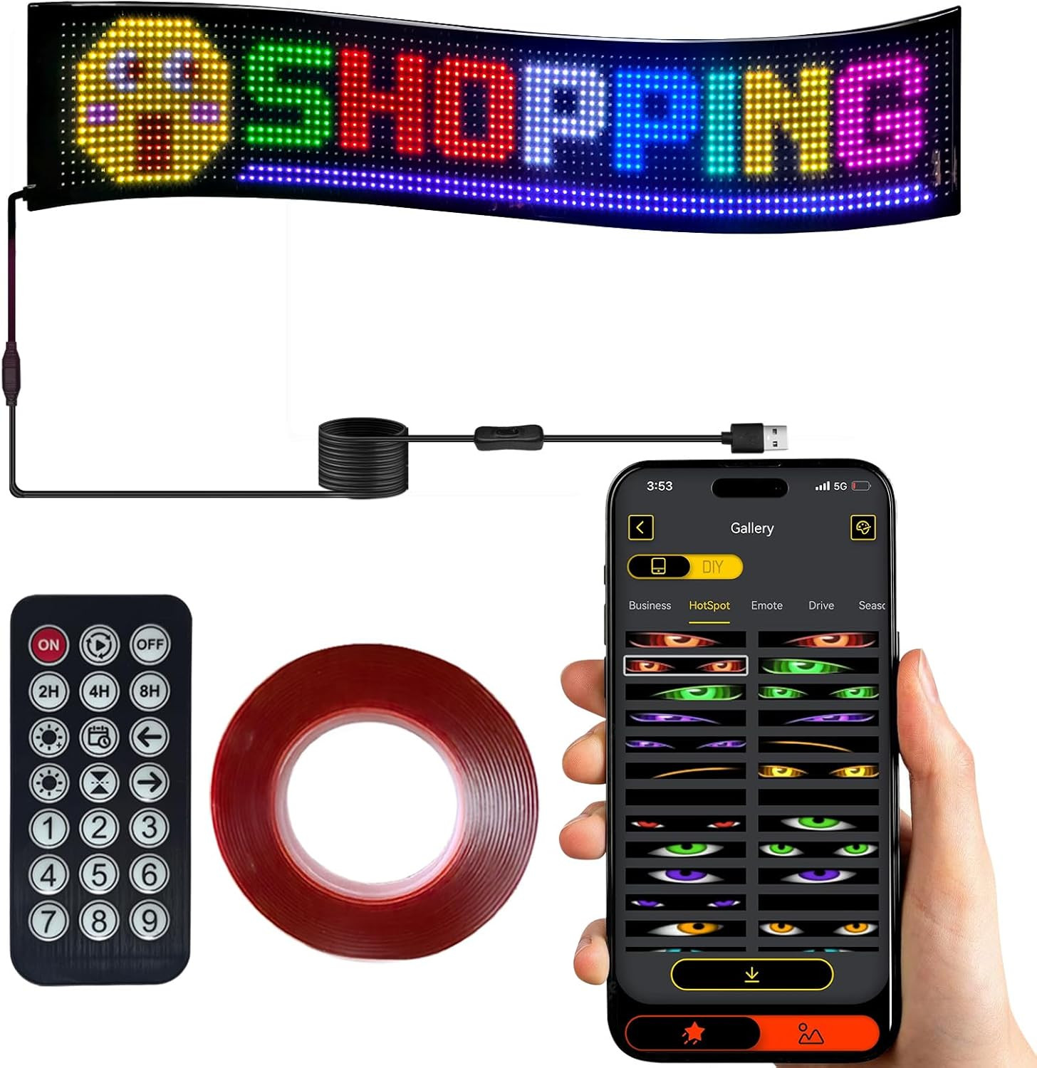 Ultra Bright Programmable LED Sign with Bluetooth APP Control for Business