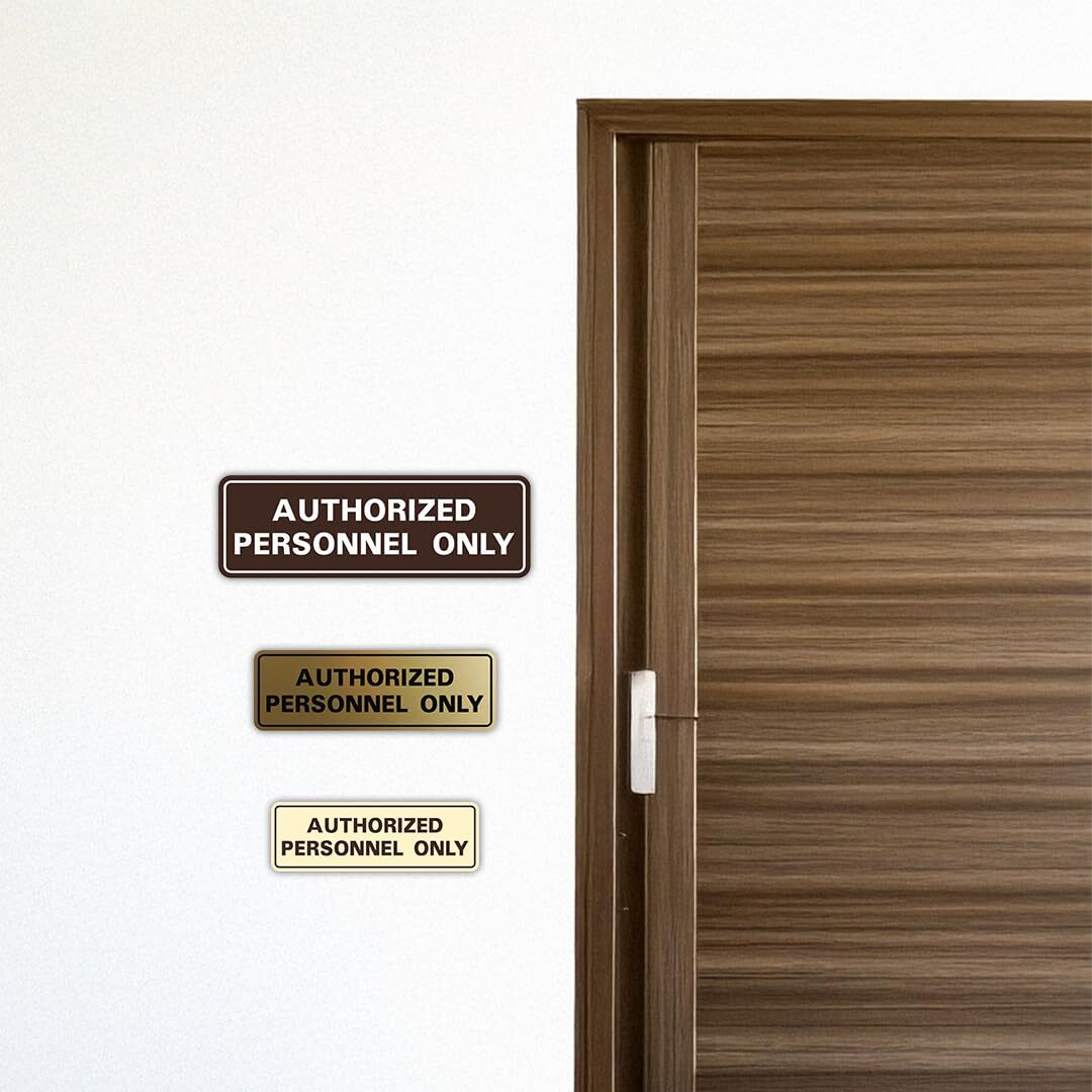 Medium Authorized Personnel Only Wall or Door Sign Secure Access Lt Gray