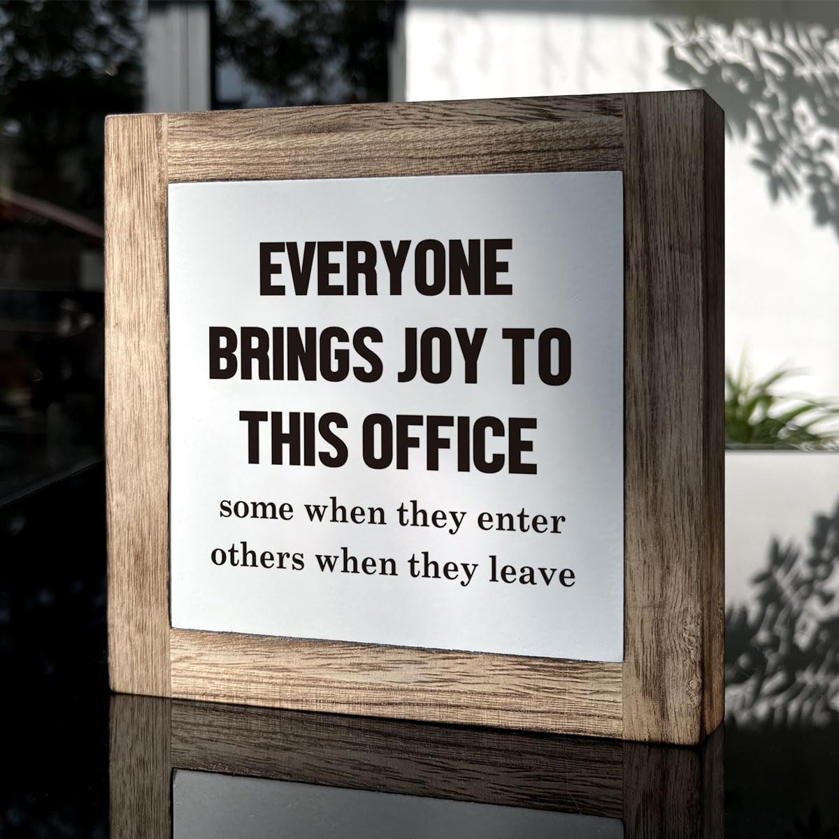 Wooden Box Signs Funny Office Quotes Bring Joy Desk Decor Coworker Gift