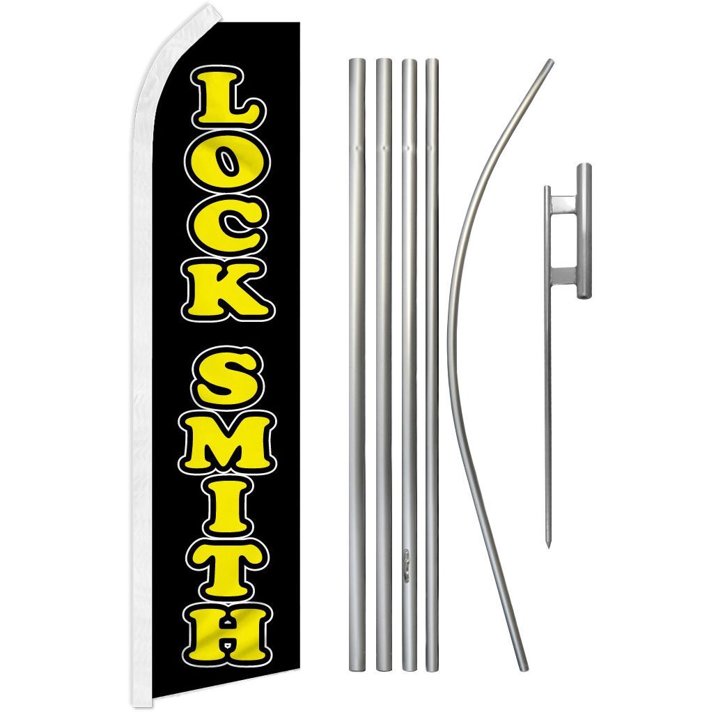 « LOCK SMITH » Advertising Super Flag & Pole Kit key locksmith
