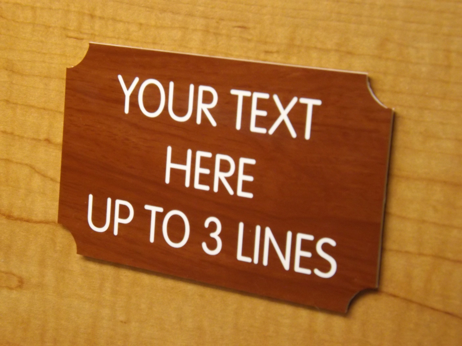 Custom Engraved 3×5 Mahogany Wood-Grain Sign | Personalized Home Office Plaque