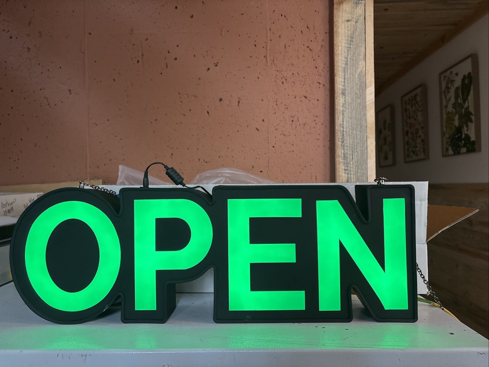 Green LED OPEN sign Neon Business Restaurant Nails Energy Efficient Low Voltage