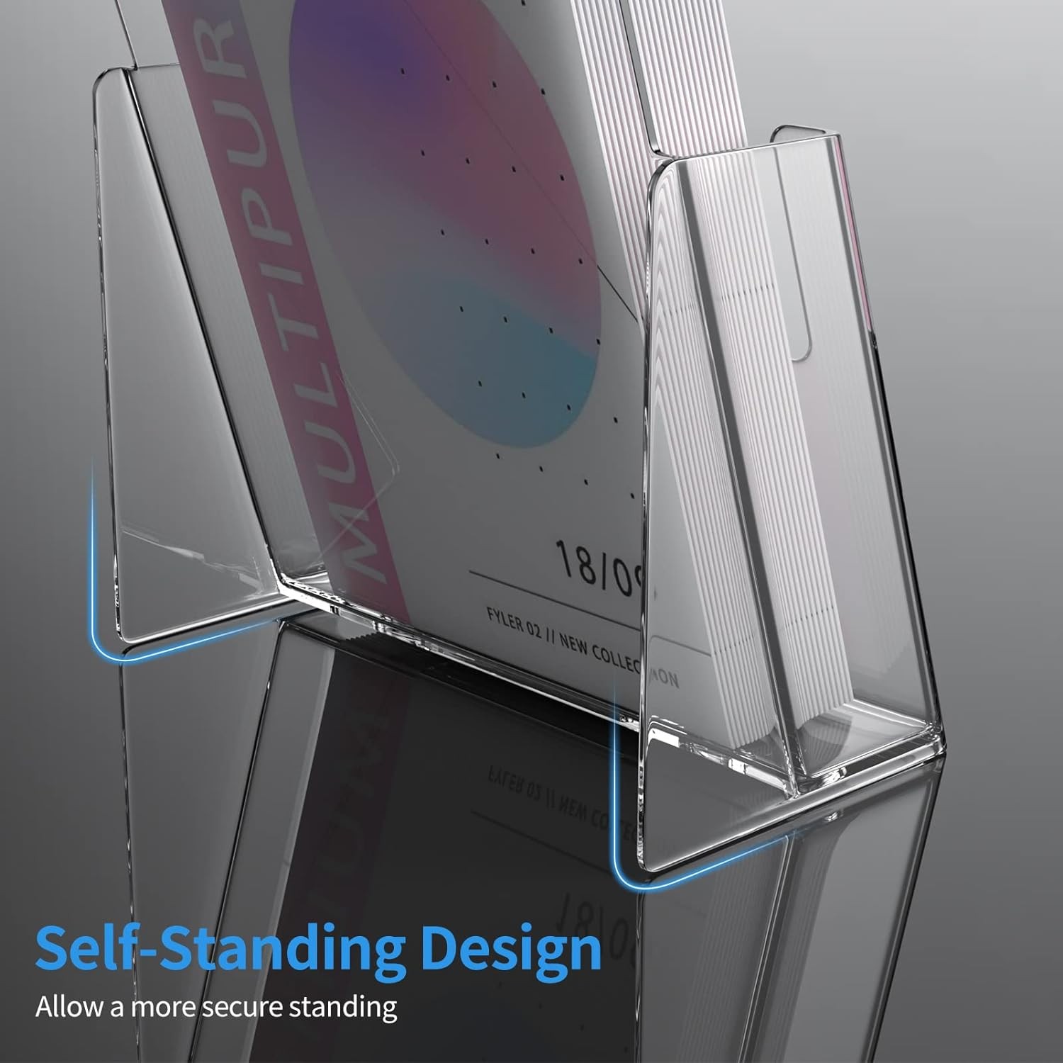 zavekia 2 Pack 6 » x 9 » Acrylic Brochure Holder,wide brochure leaflet clear