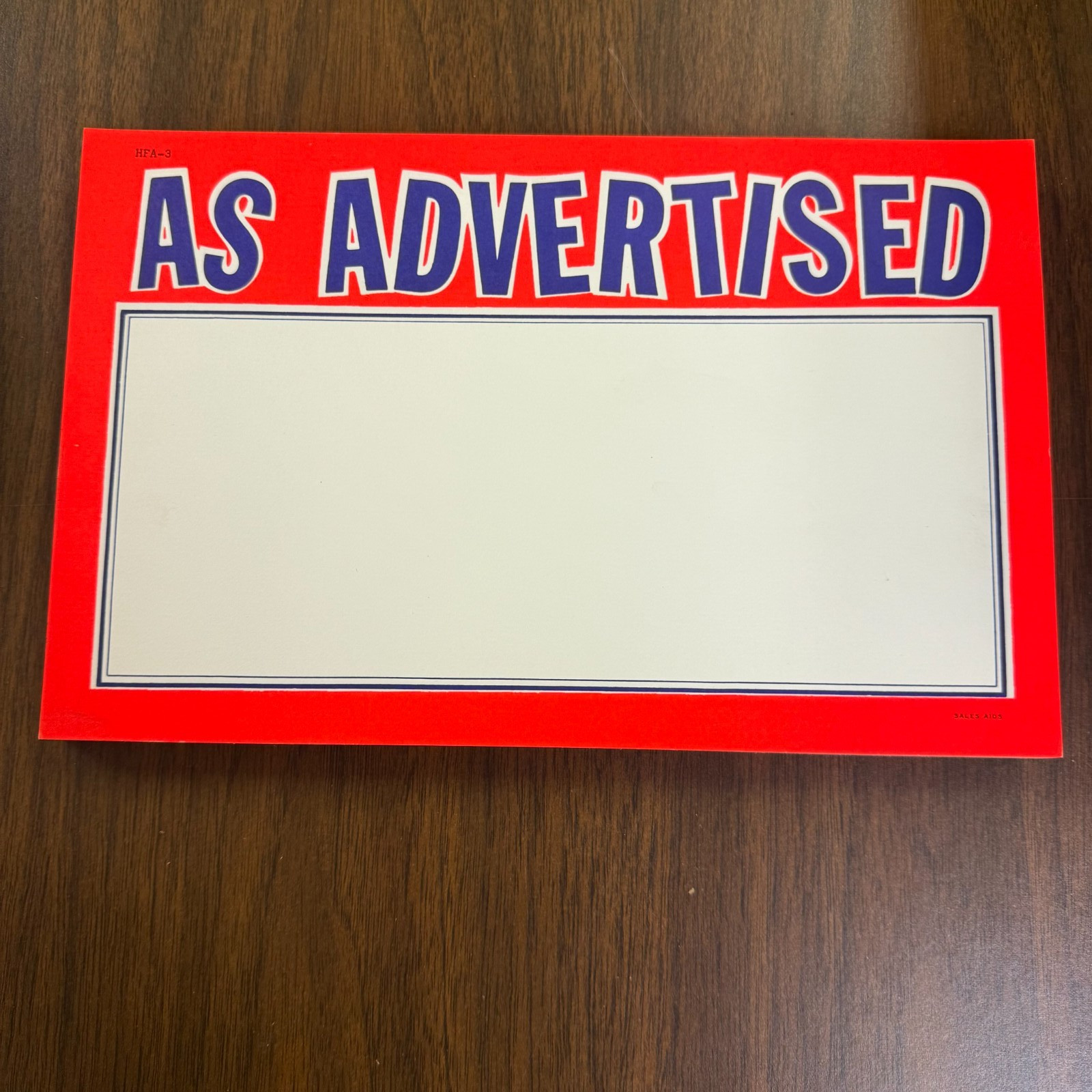 NEON Red As Advertised Shelf Signs Price Display Cards-11&Prime;W x7&Prime;H -53 signs