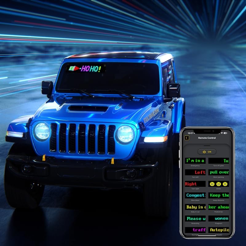 LED Sign for Car Taxi, 7 »x3 » Flexible LED Matrix Panel USB 5V Bluetooth APP…