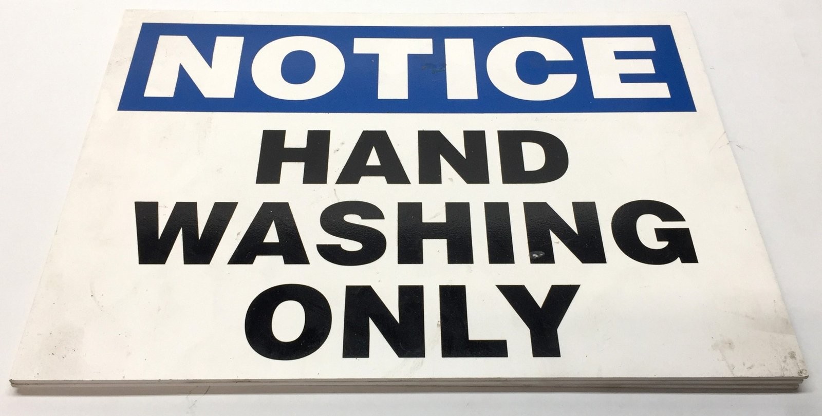 Unbranded 14&Prime;x10&Prime; &lsquo;NOTICE Hand Washing Only&rsquo; Foamboard [Lot of 3] NOS