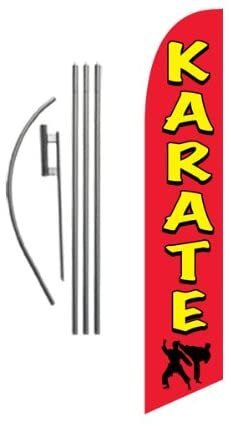 Karate Advertising Feather Banner Swooper Flag Sign with Flag Pole Kit and…