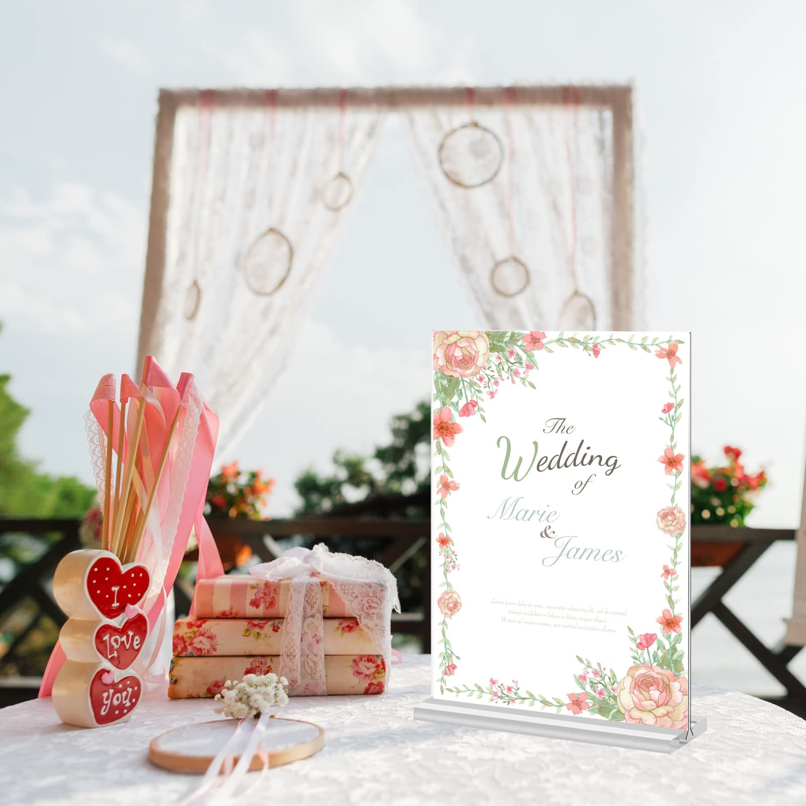 3 Pack 11 x 17 Inches Acrylic Sign Holder – Clear T Shaped Table Menu