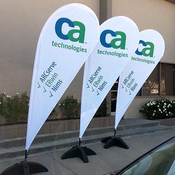 11ft Double Sided Custom Teardrop Flag+Fiberglass Pole& Metal X-Base w/sand bag