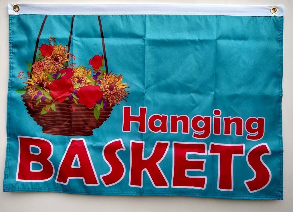 HANGING BASKETS FLAG 2x3ft flag, vertical banner