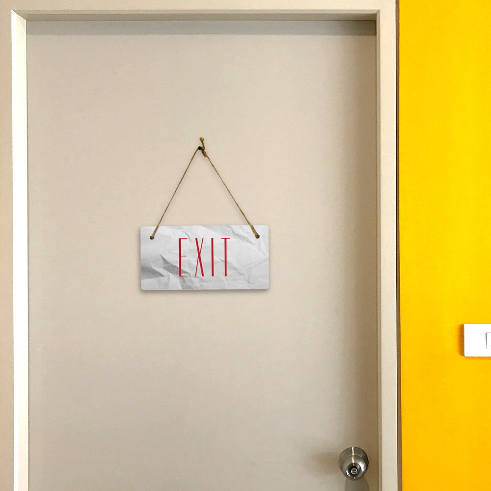 Exit 5&Prime; x 10&Prime; Hanging Wall or Door Sign | Rustic Twine | Home and Business