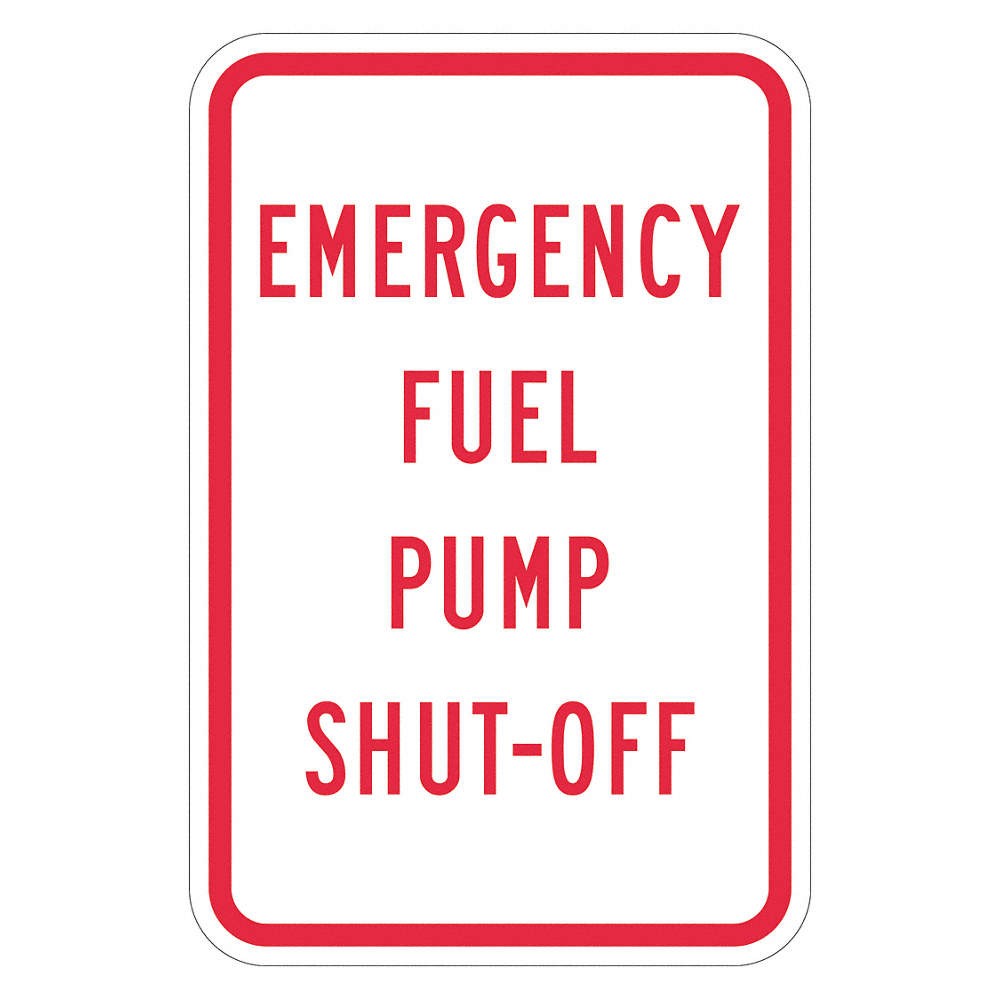 LYLE T1-1798-DG_12x18 Rflctv Fuel Shut Off Sign,18x12in,Alum 448W83