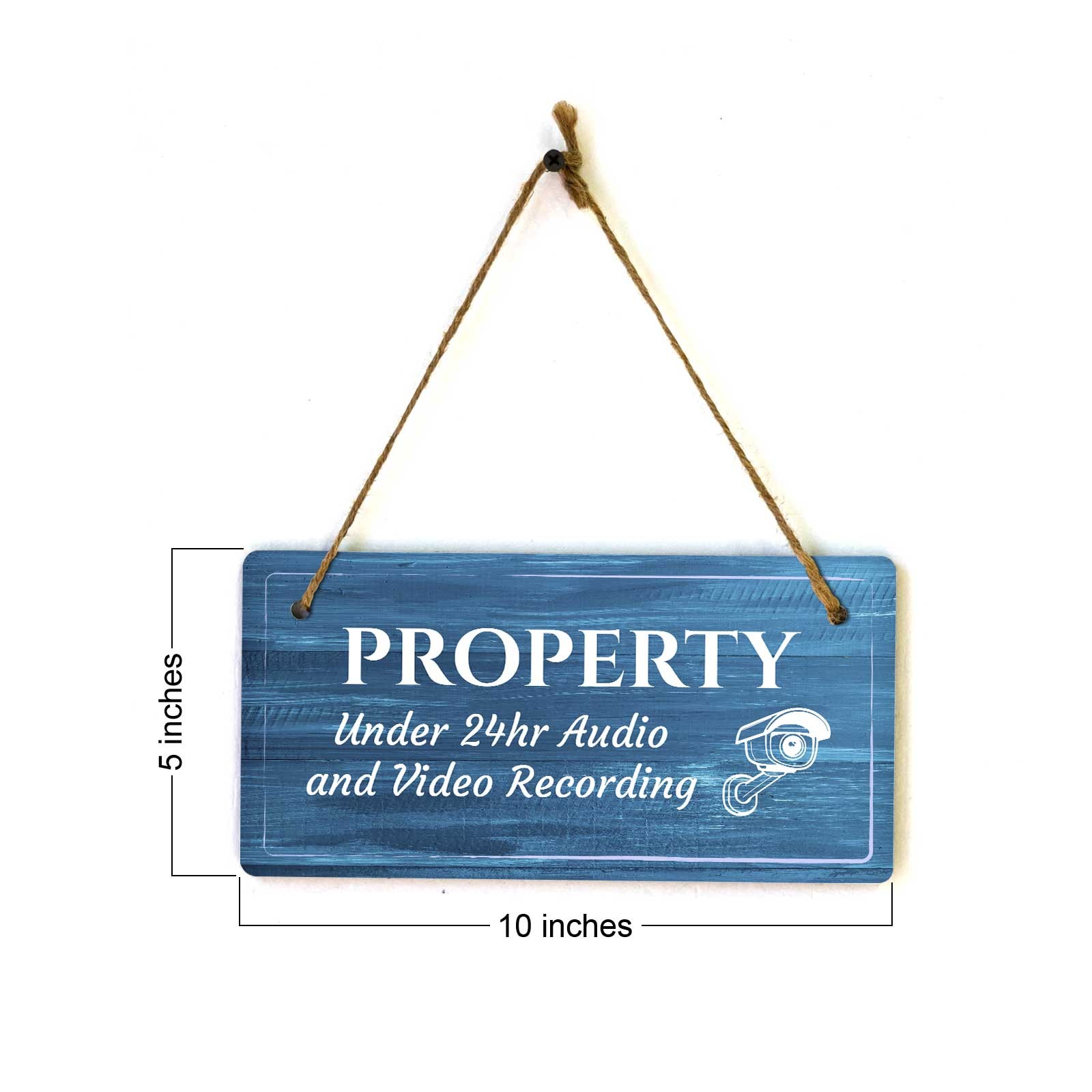 Security & Surveillance | Rustic Dark Blue Wood 5 x 10&Prime; Hanging Signs