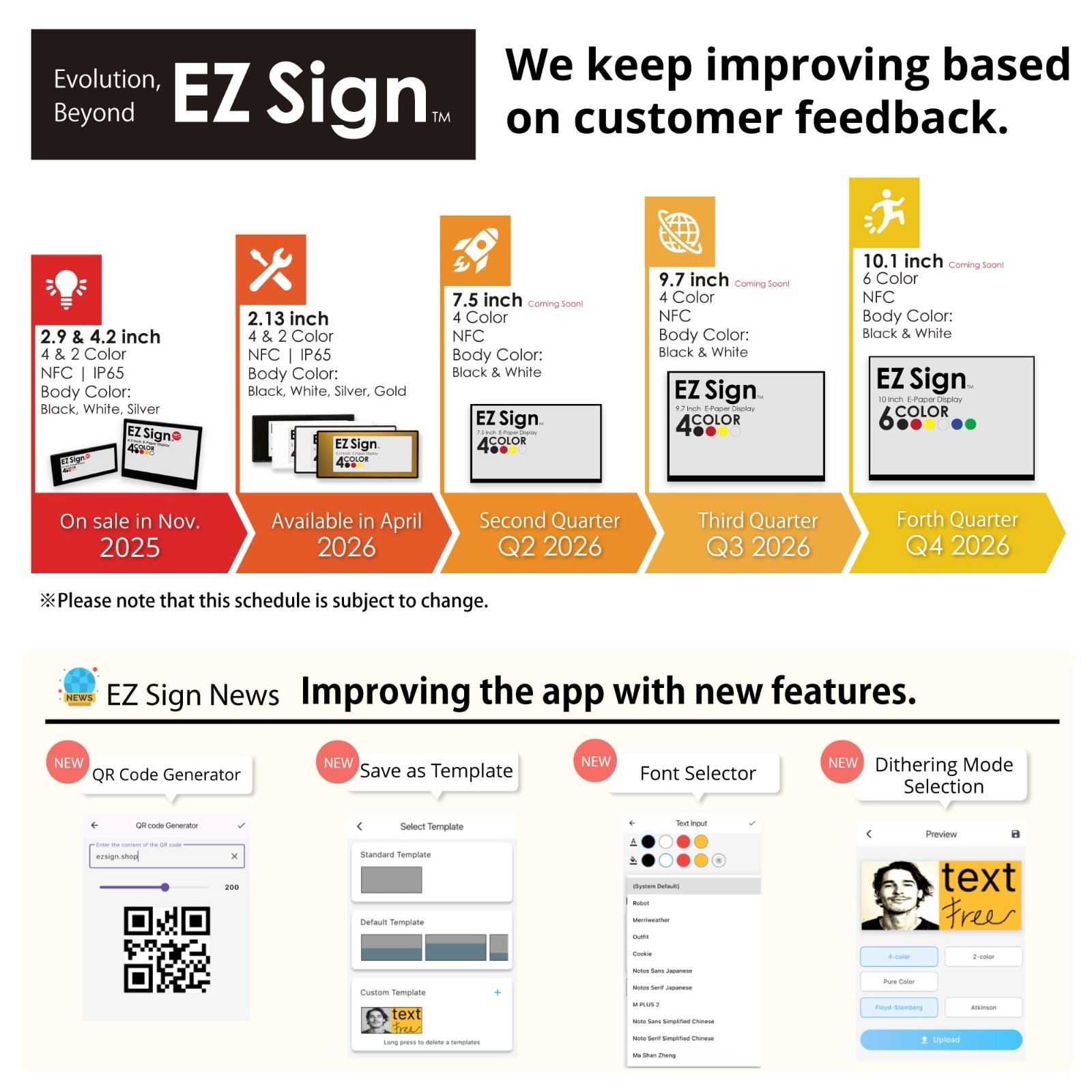 Santek EZ Sign NFC E-Paper Display, No Battery & 4-Color Rewritable Display IP65
