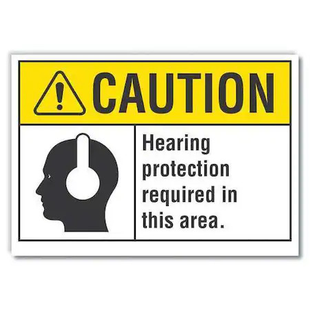 Lyle Lcu3-0108-Rd_10X7 Caution Sign, Self-Adhesive Vinyl, 7 In. H,