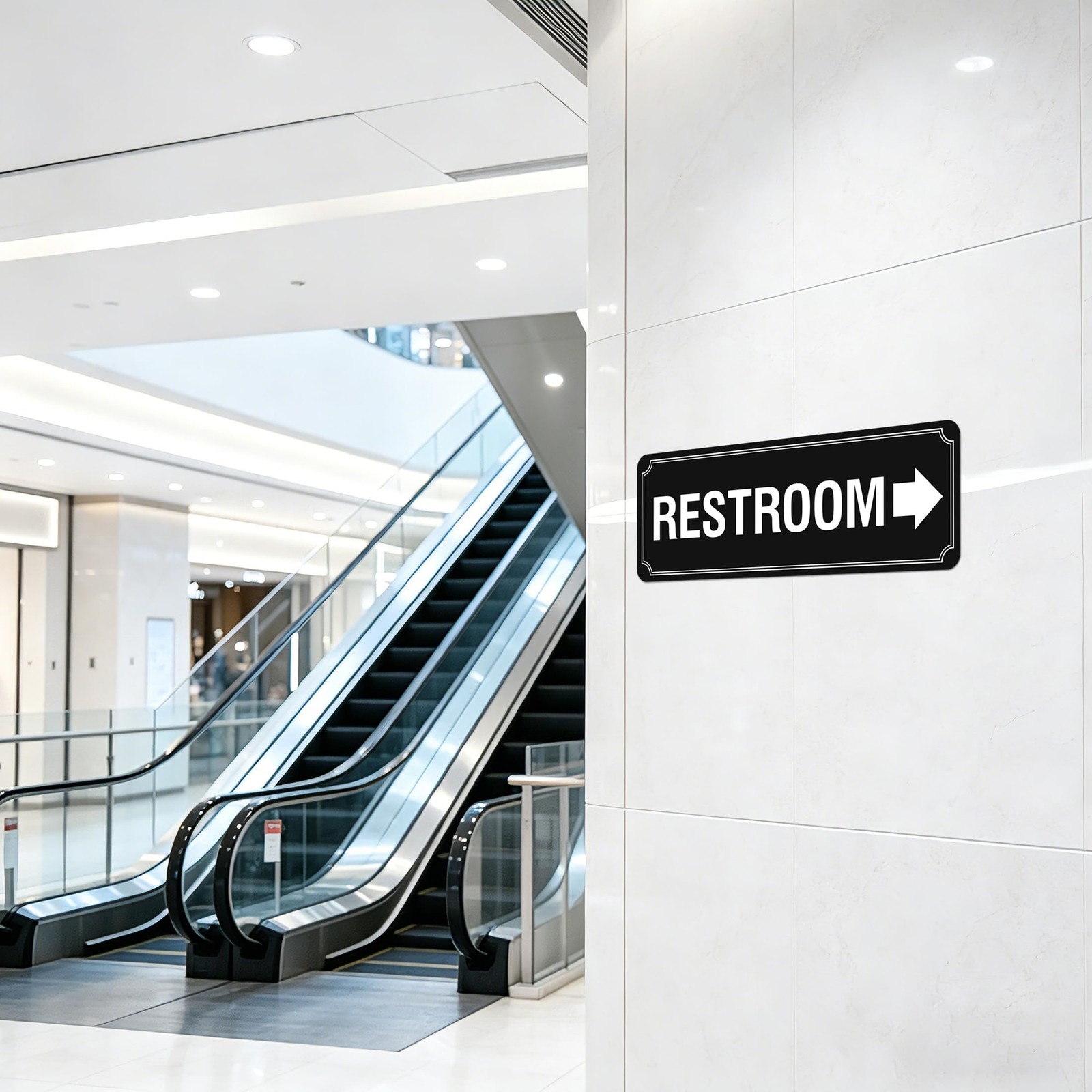 Restroom Sign for Business and Home, Self-adhesive Modern Unisex Bathroom Sig…