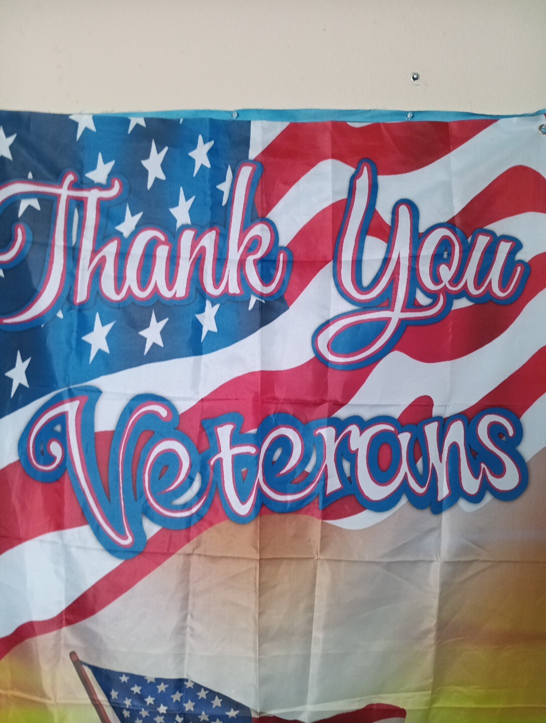 Veterans Day Door Banner – Waterproof Vinyl, 34in×69in, Thank You Veterans