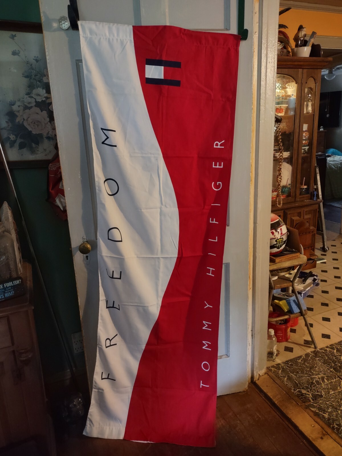 4 Vintage Tommy Hilfiger Advertising Cloth Banners Store Display 68&Prime; x24&Prime;