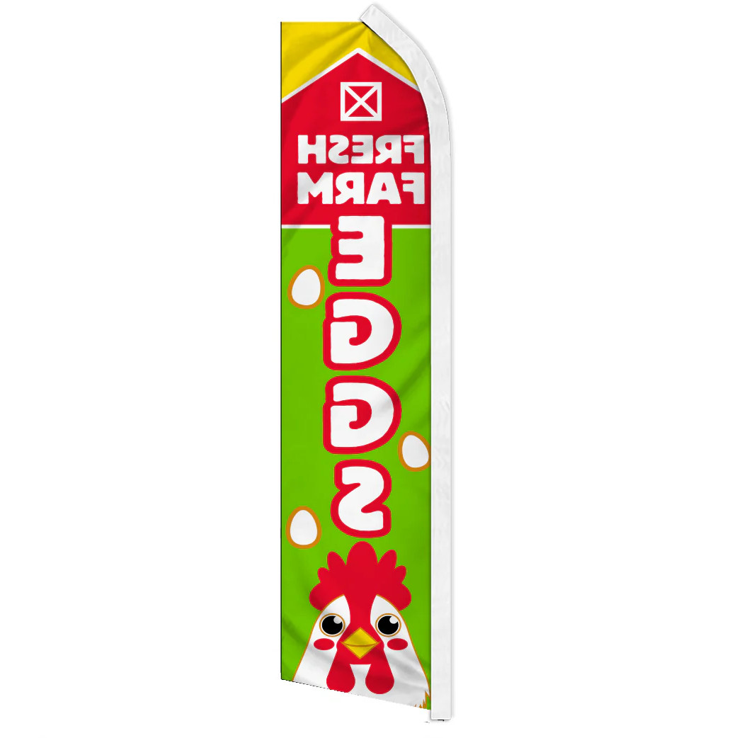 « FARM FRESH EGGS » advertising super flag swooper banner business sign