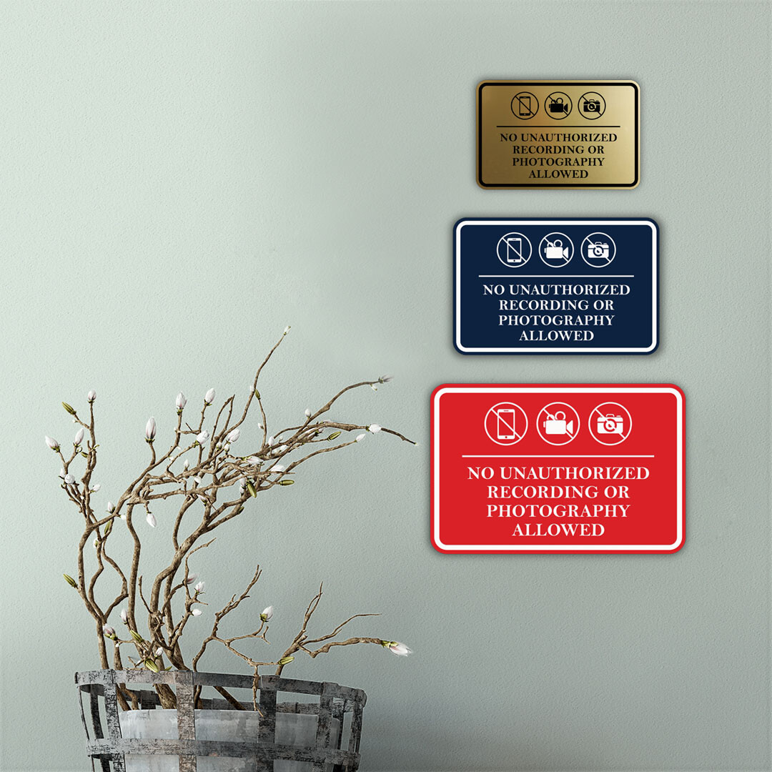 Signs ByLITA Classic Framed No Unauthorized Recording or Photography Allowed