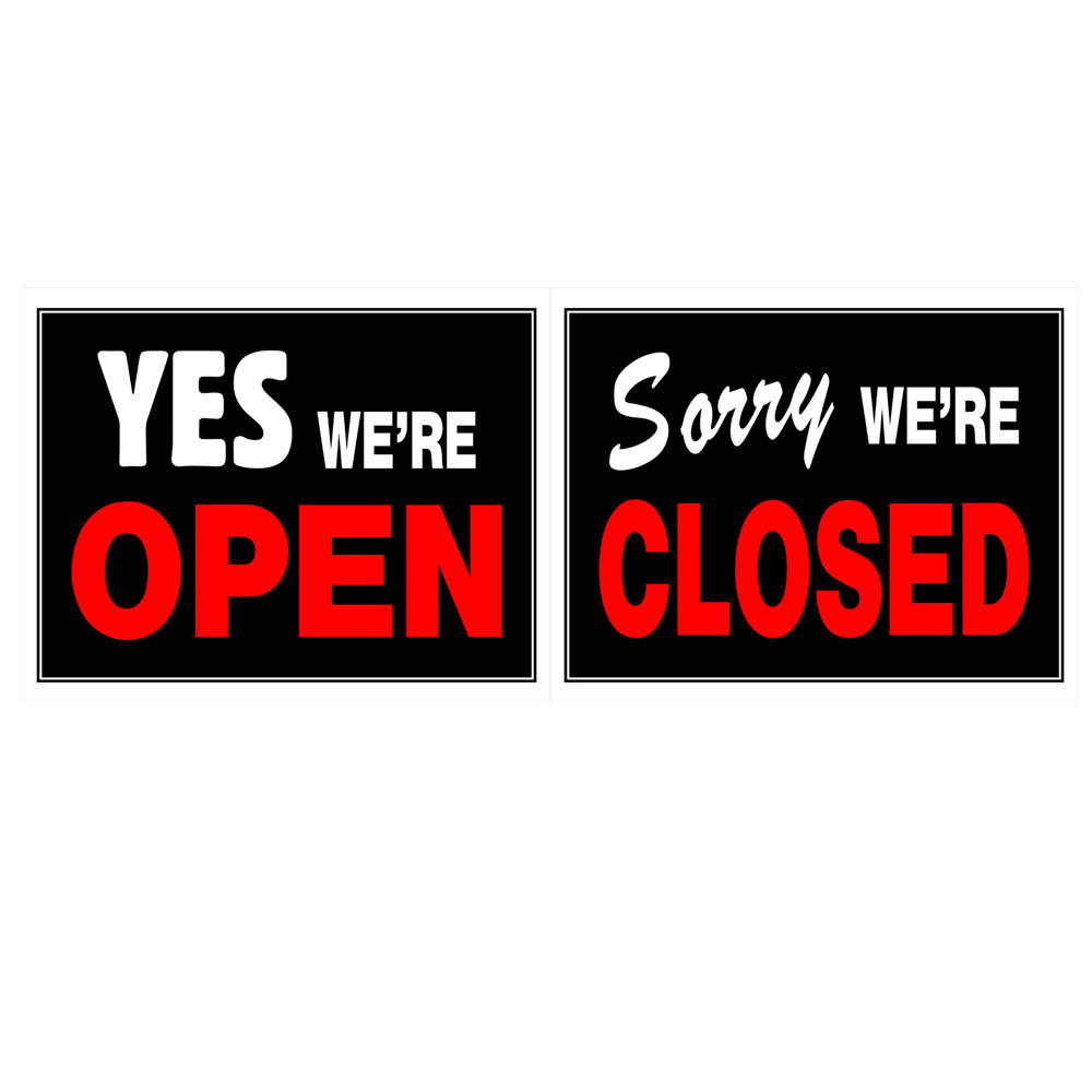 Hillman 15-Inch X 19-Inch Yes We&rsquo;re Open / Sorry We&rsquo;re Closed Sign