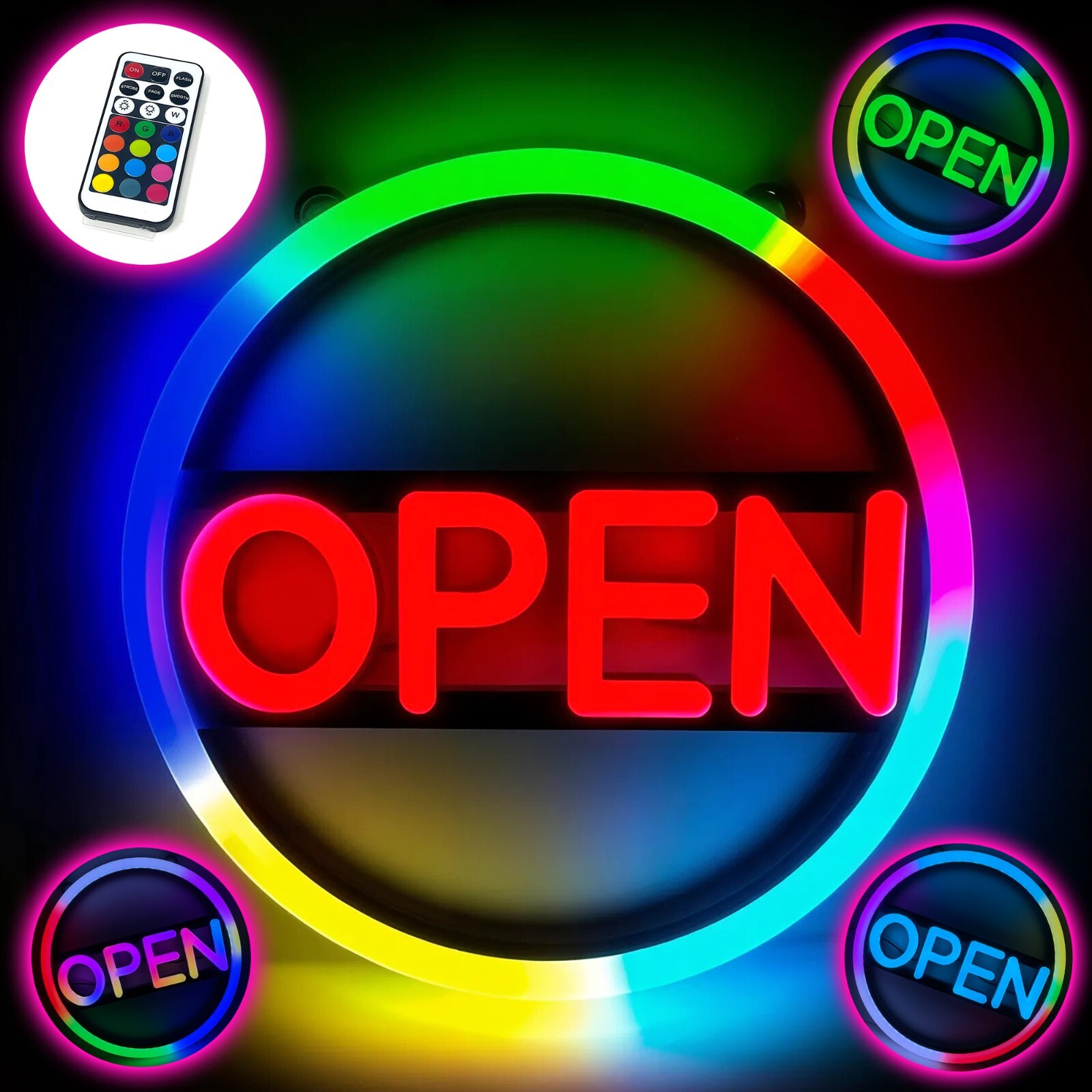 LED Open Sign 16&Prime; Large Neon Bright Light for Business Restaurant Bar Store Shop