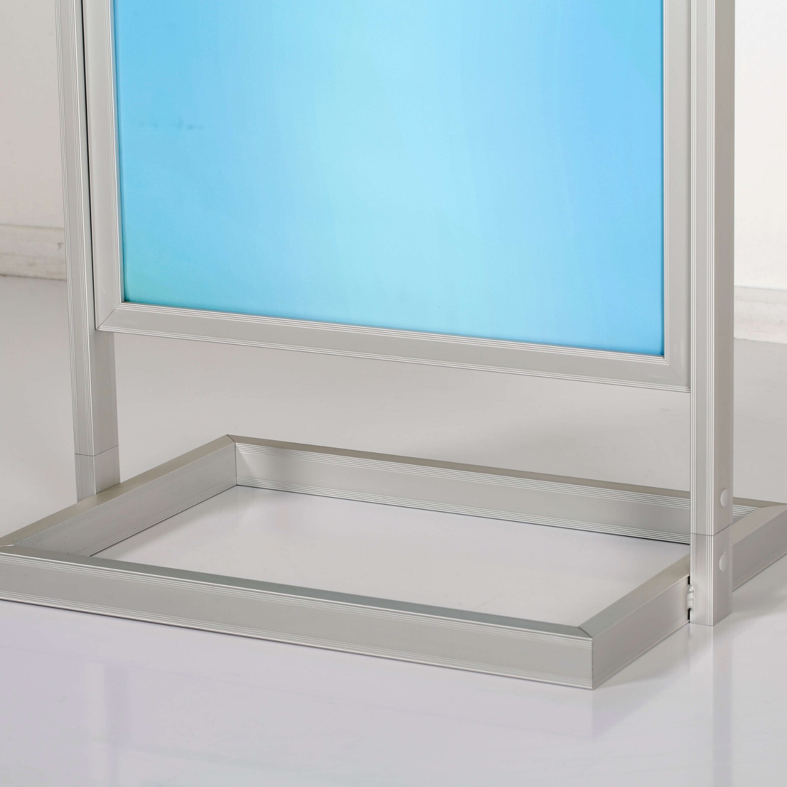 Metal Eco Info Board, Aluminum Silver 22&Prime;x28&Prime; Double Sided Sign Holder