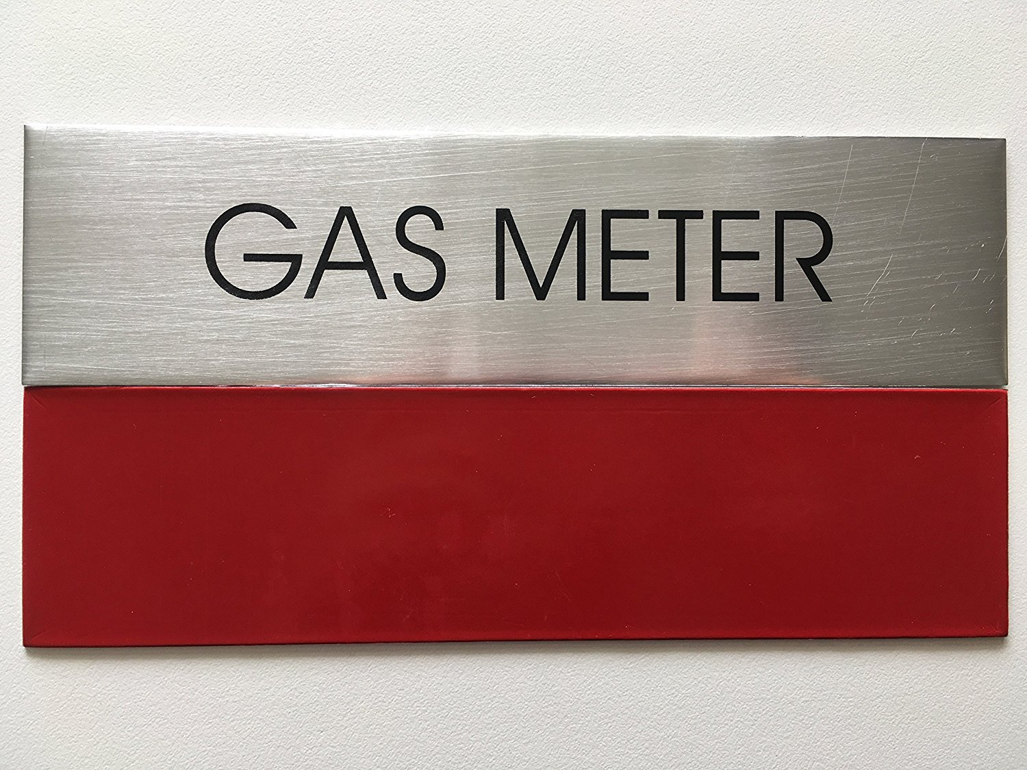 GAS METER SIGN (BRUSHED ALUMINUM 2 X7.75 )-REF24-1027