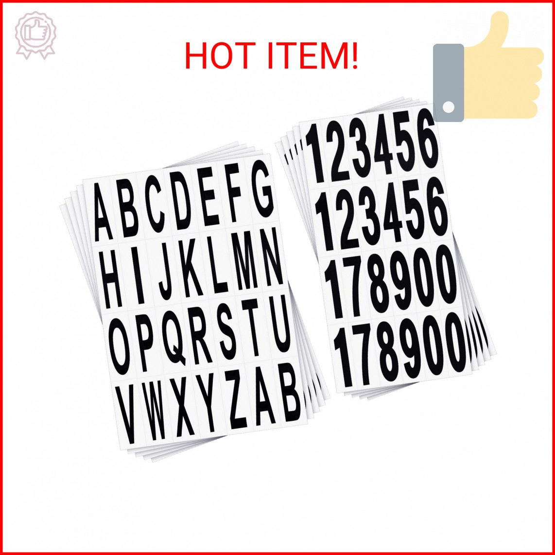 10 Sheets Mailbox Numbers and Letters Stickers for Outside Stick on Black Vinyl