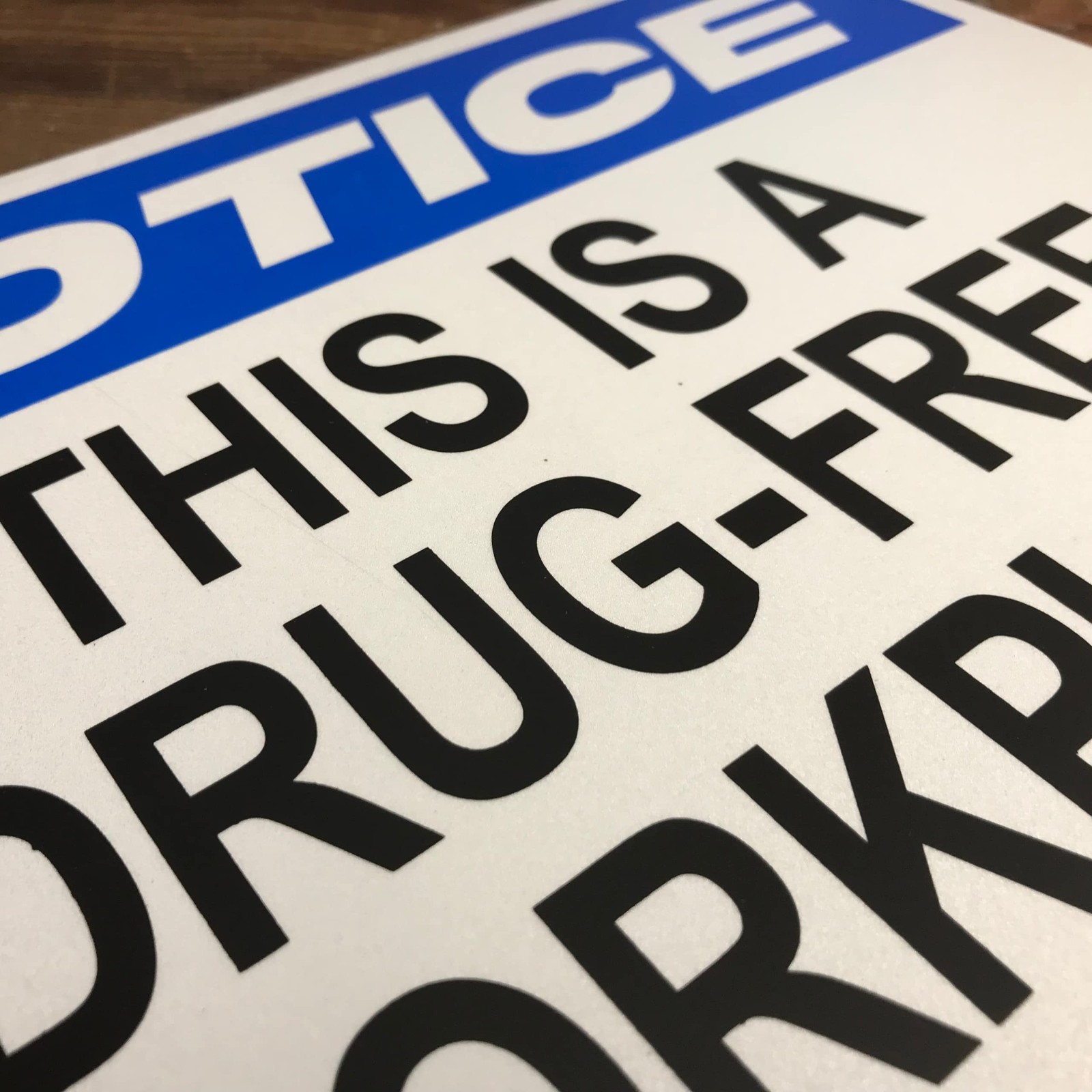 Drug Free Workplace Sign – Aluminum Safety Sign, UV-Resistant, Waterproof, 14” x