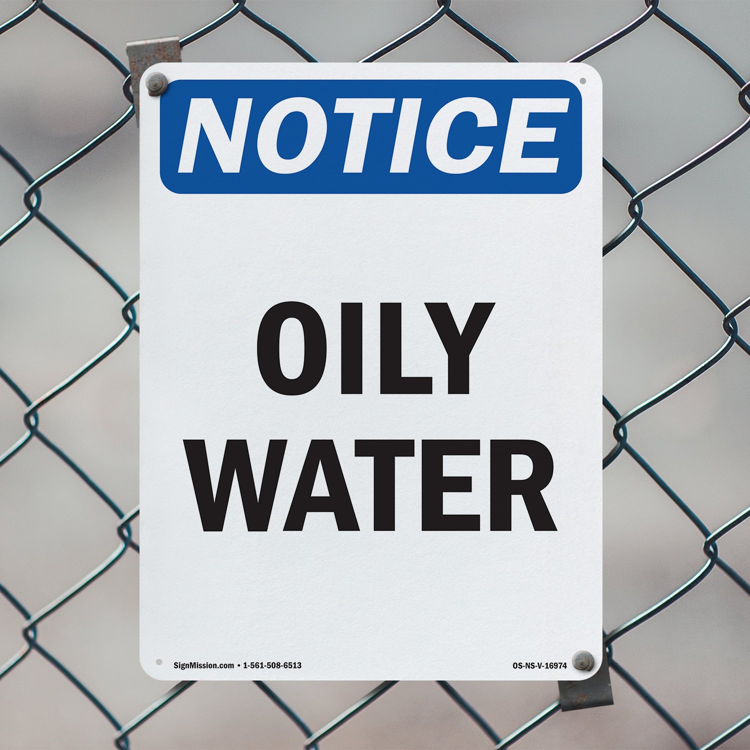 Oily Water OSHA Notice Sign Metal, Plastic, Or Decal – 5 or 10 Pack