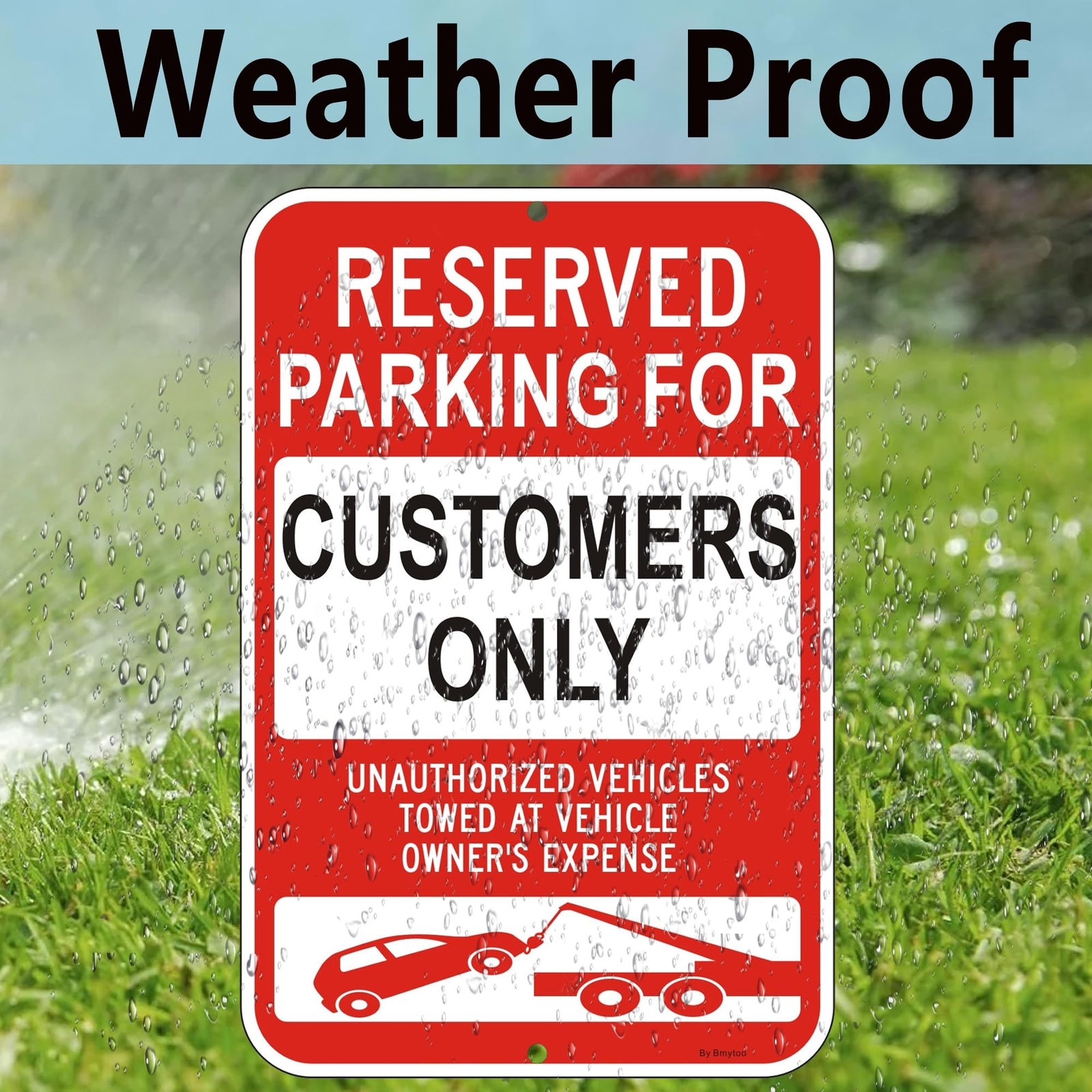2 Pack Reserved Parking For Customers Only Sign, 18&Prime; x 12&Prime; Unauthorized Vehic…