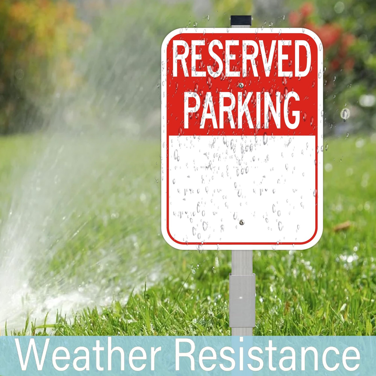 Blank Reserved Parking Signs With 36 Inch Stakes 14×10 Inch Aluminum 2 PCS
