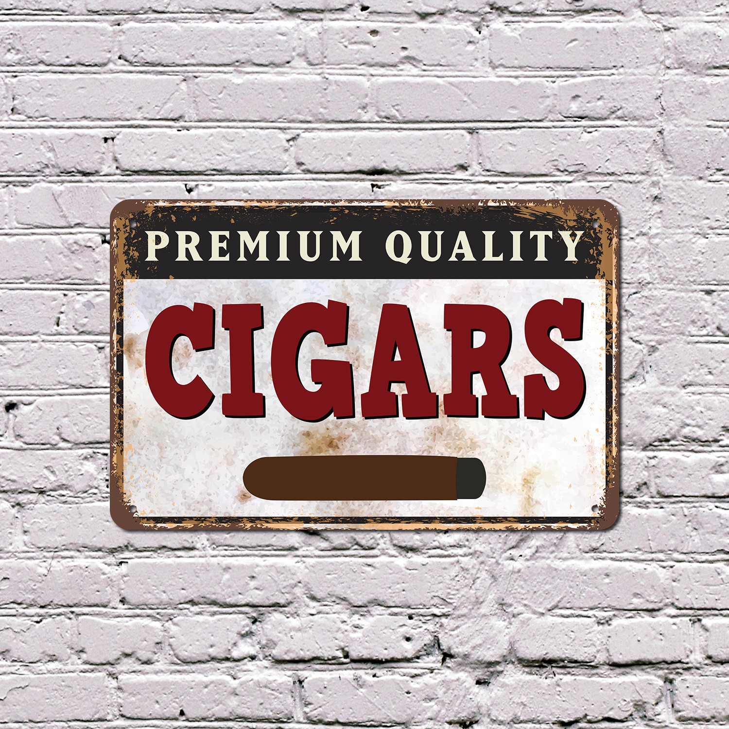Premium Quality Cigars Sign Hand Rolled Good Times Durable Perfect for Dens