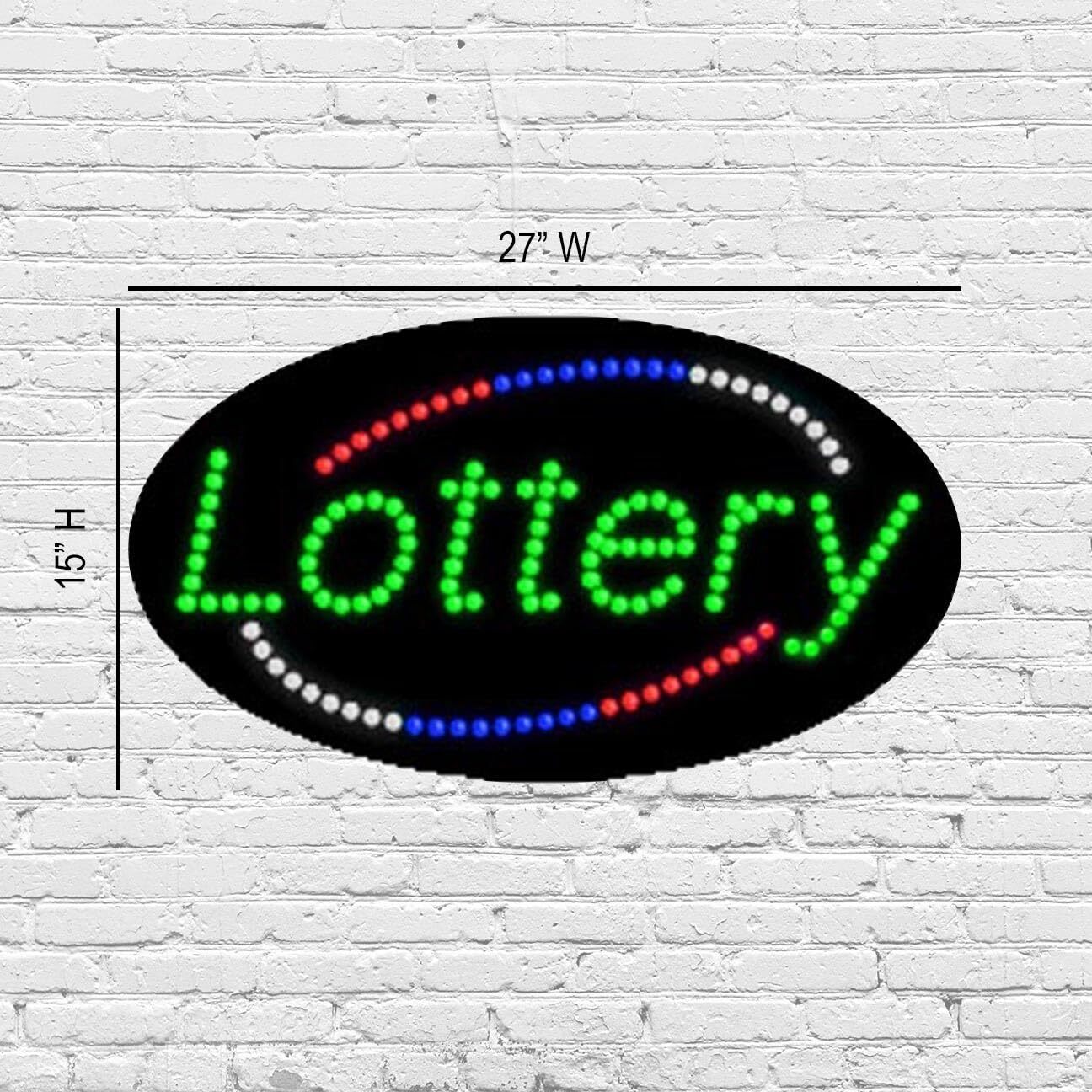 LED Lottery Sign for Retail Displays | Light Up Sign | 15&Prime;H x 27&Prime;W x 2&Prime;D
