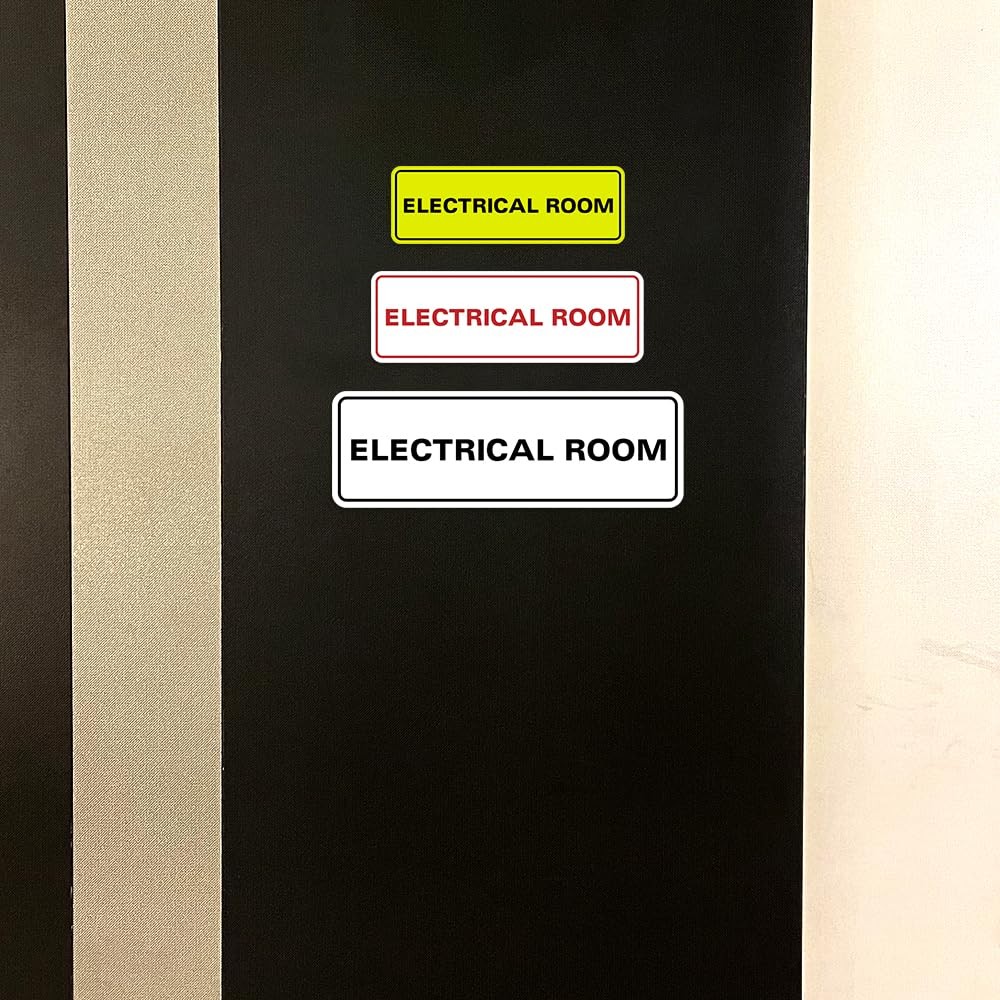 Electrical Room Sign Dark Brown Small Durable Wall Door Business Plaque