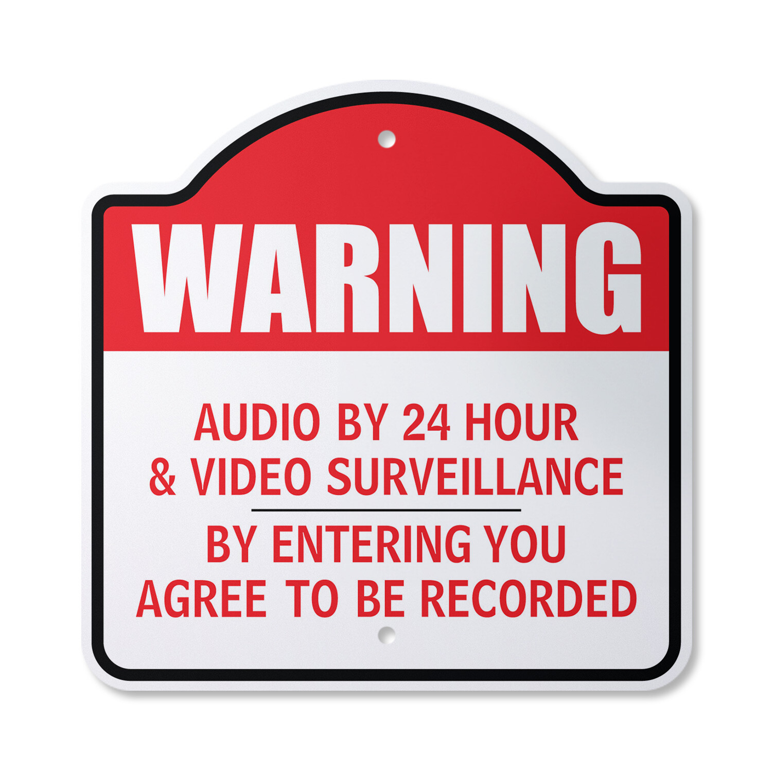 Premises Protected By 24h Audio & Video Novelty Plastic Sign