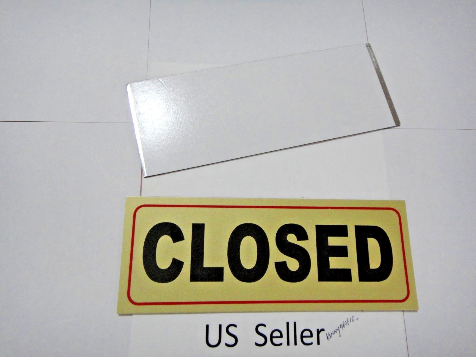 2 Pcs Gold & Black « Closed & Open » Sign 3.75 x 9.5 inch decal/sticker US Seller