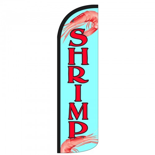 Shrimp Swooper Flag Only Windless 3&prime; Wide Sign Banner blue red