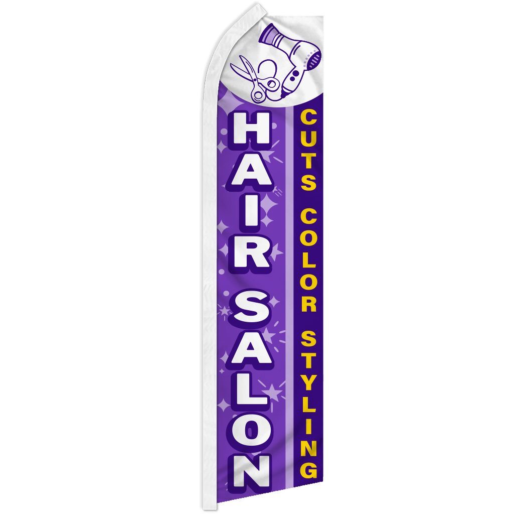 HAIR SALON PURPLE advertising super flag polyester banner *POLE NOT INCLUDED*