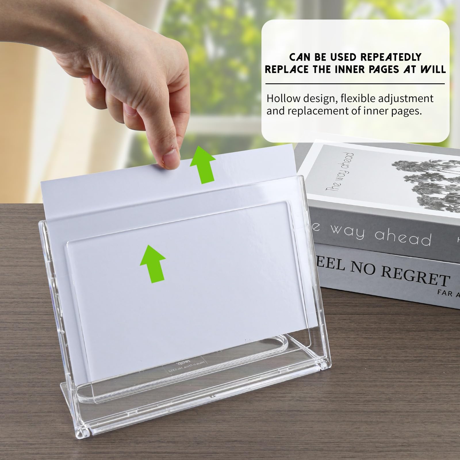 2 Pack 5×7 Inch Sign Holder Horizontal Double-Sided Usage with Swivel Base fo…