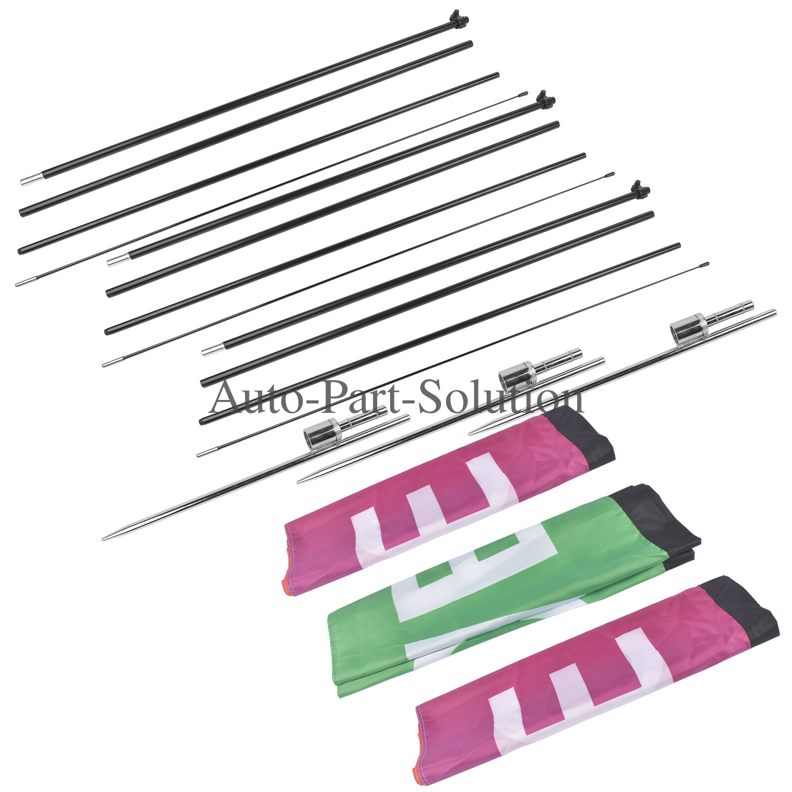 2/3/4-Piece Advertising Flagpole Stand Open Feather Flags with Pole Kit