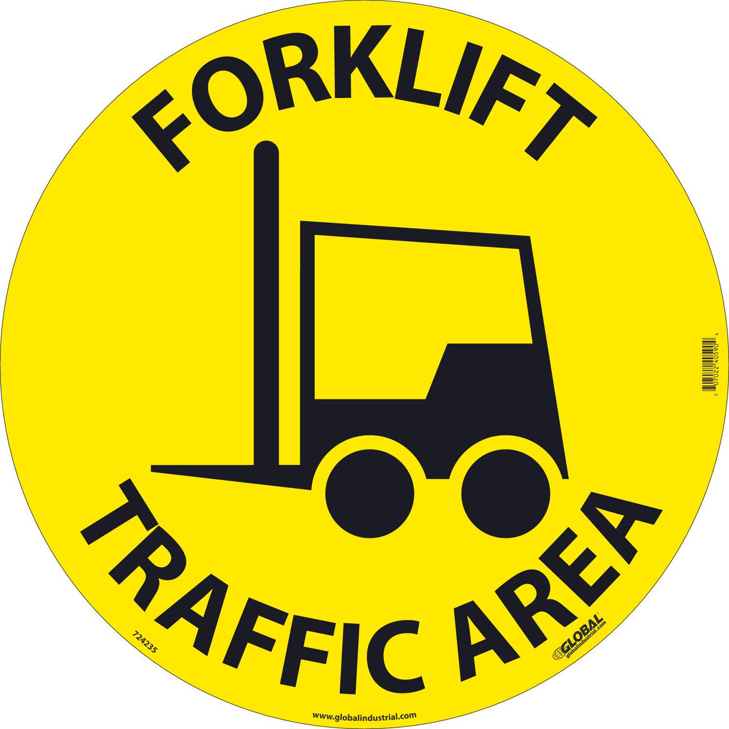Global Industrial Forklift Traffic Area Floor Sign 17&Prime; Dia.