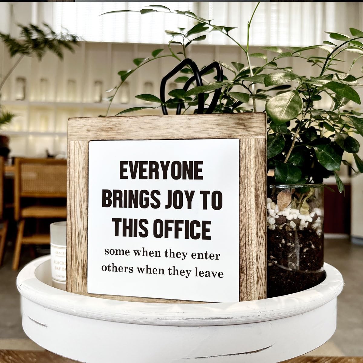 Funny Office Quotes Wooden Box Signs for Desk Shelf Home Work Decor Gift