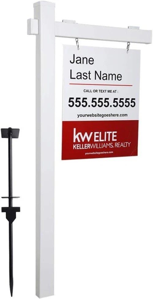 Vinyl PVC Real Estate Sign Post 6ft. Tall 4&Prime;x 4&Prime;x 72&Prime; Realtor Yard Sign Post …