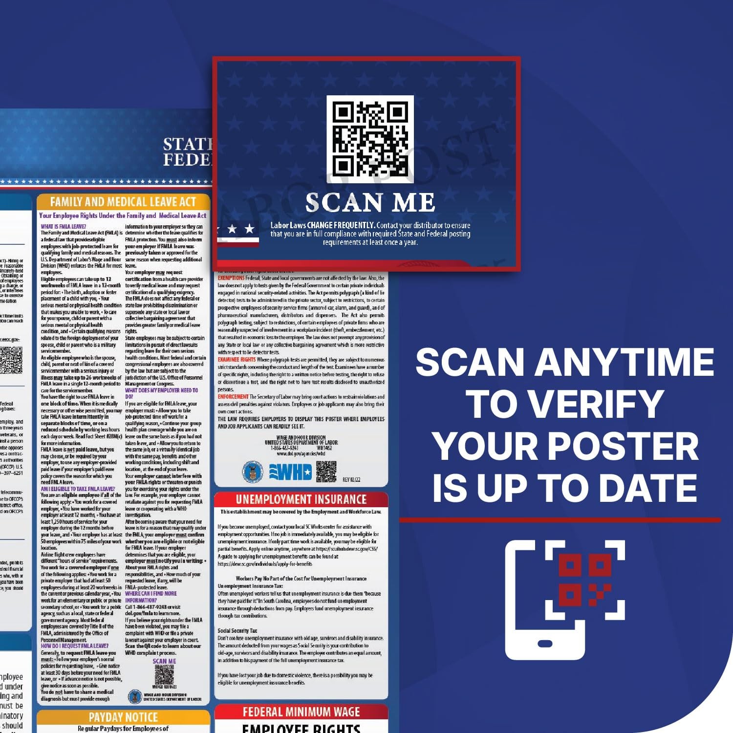 2026 Texas State & Federal Mandatory Labor Law Poster, OSHA Compliant English