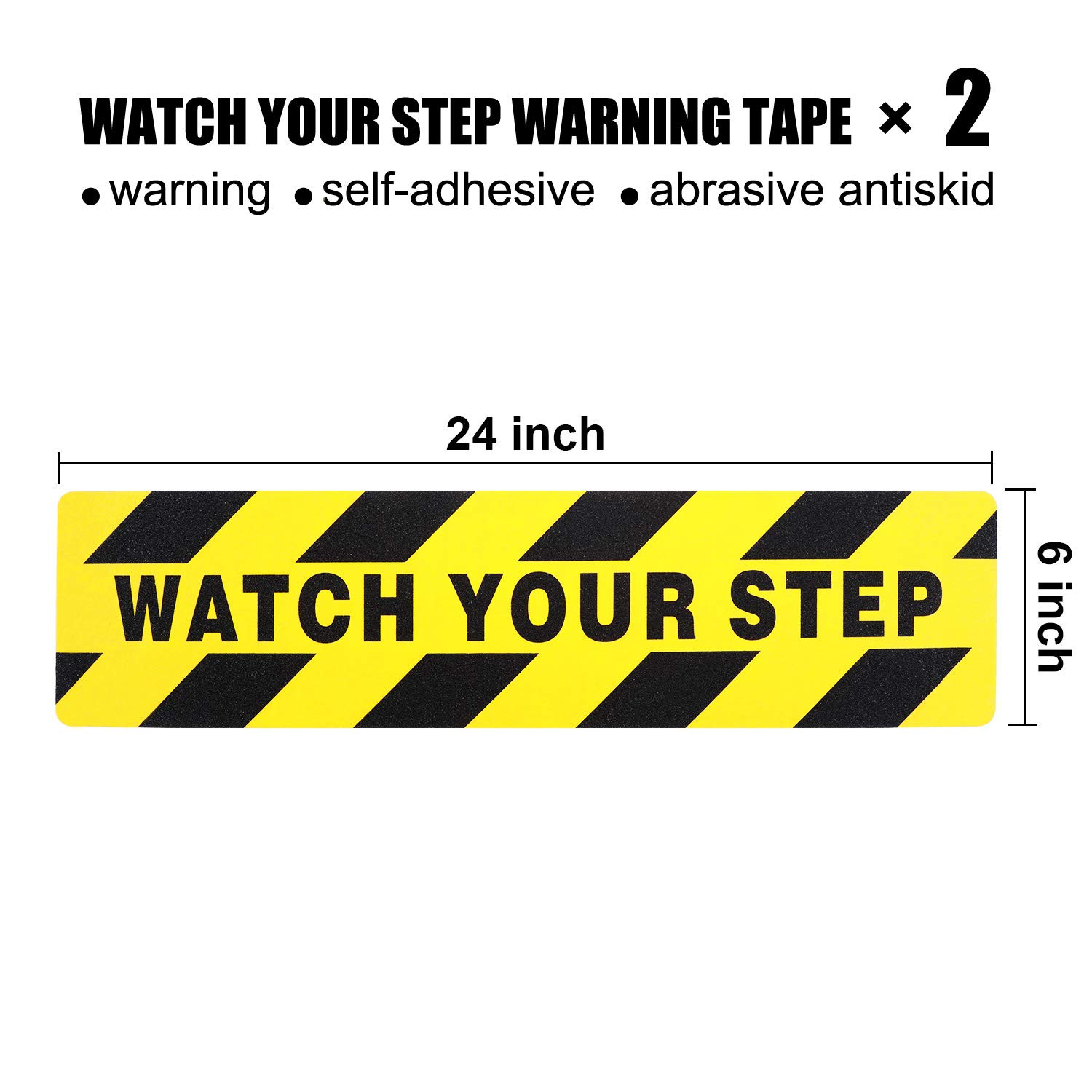 6 X 24 Watch Your Step Warning Sticker Adhesive Abrasive Floor Caution