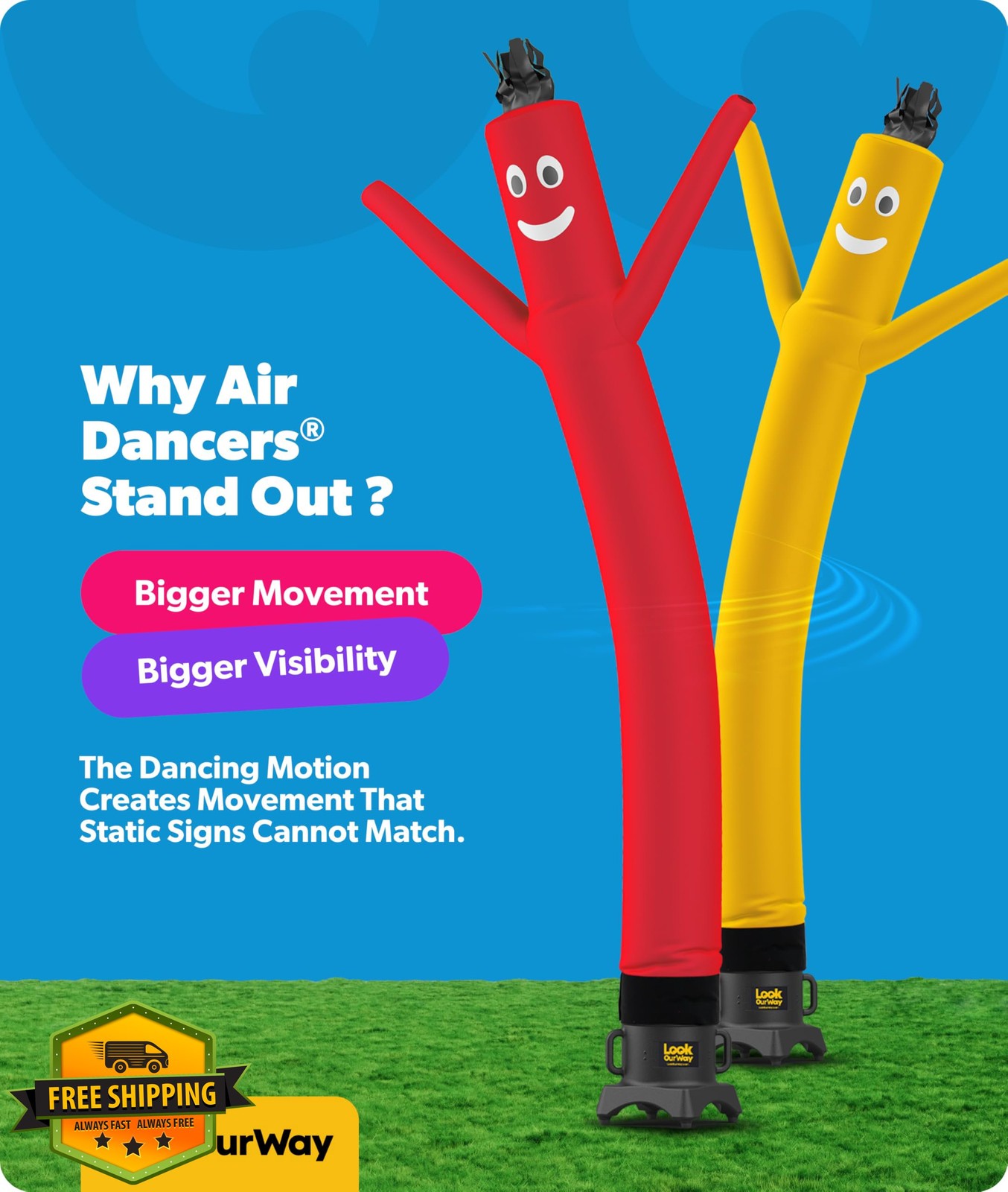 LookOurWay Red 10ft Attachment Air Dancer