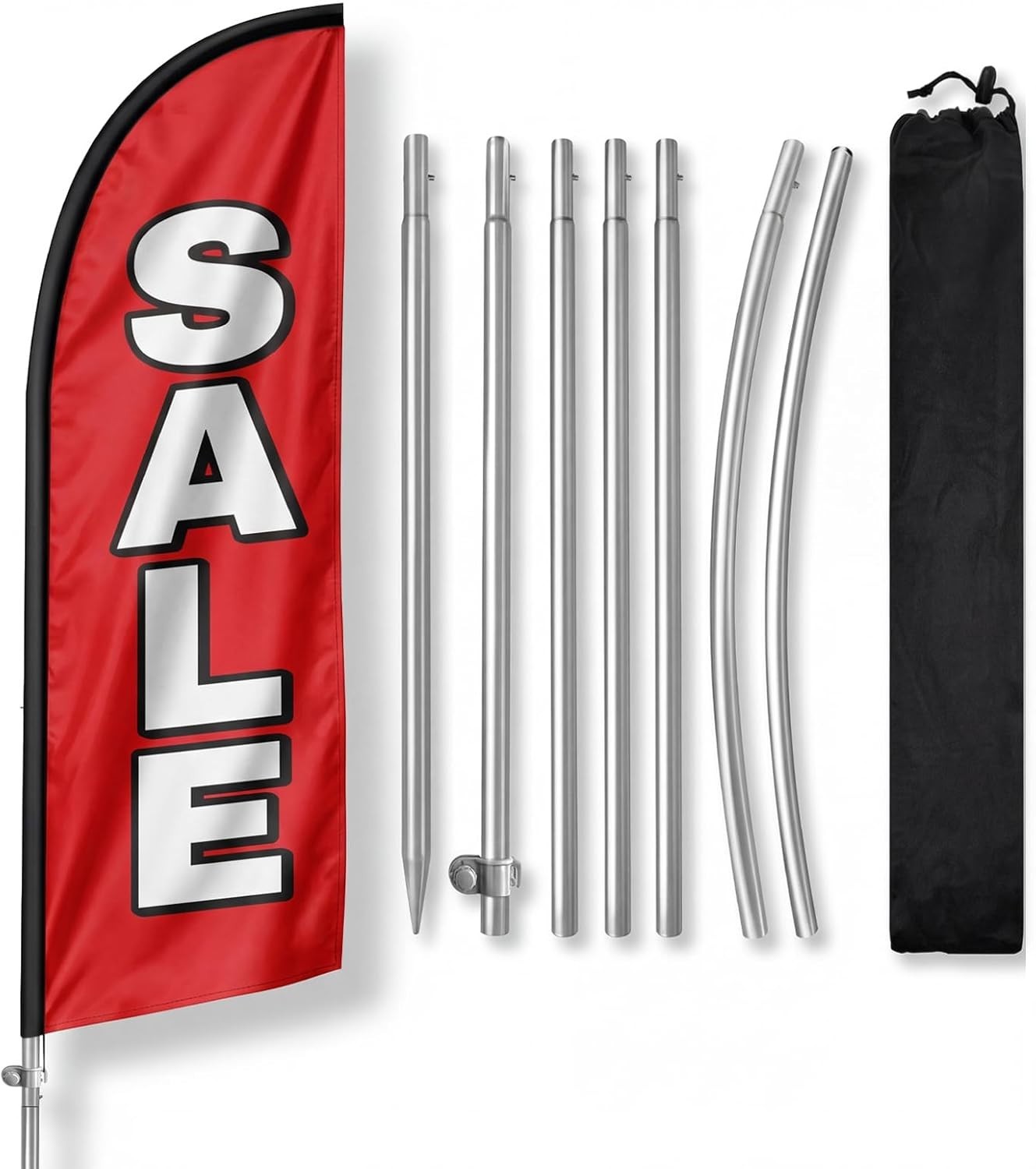 High-Impact 8FT Yellow Swooper Flag for Outdoor Sales Events – Easy Assembly!